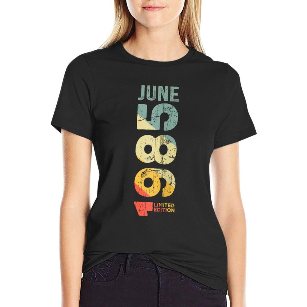 Womens Retro Vintage June 1985 Year 1985 Vintage 1985 Since 1985 Comfortable T-Shirt