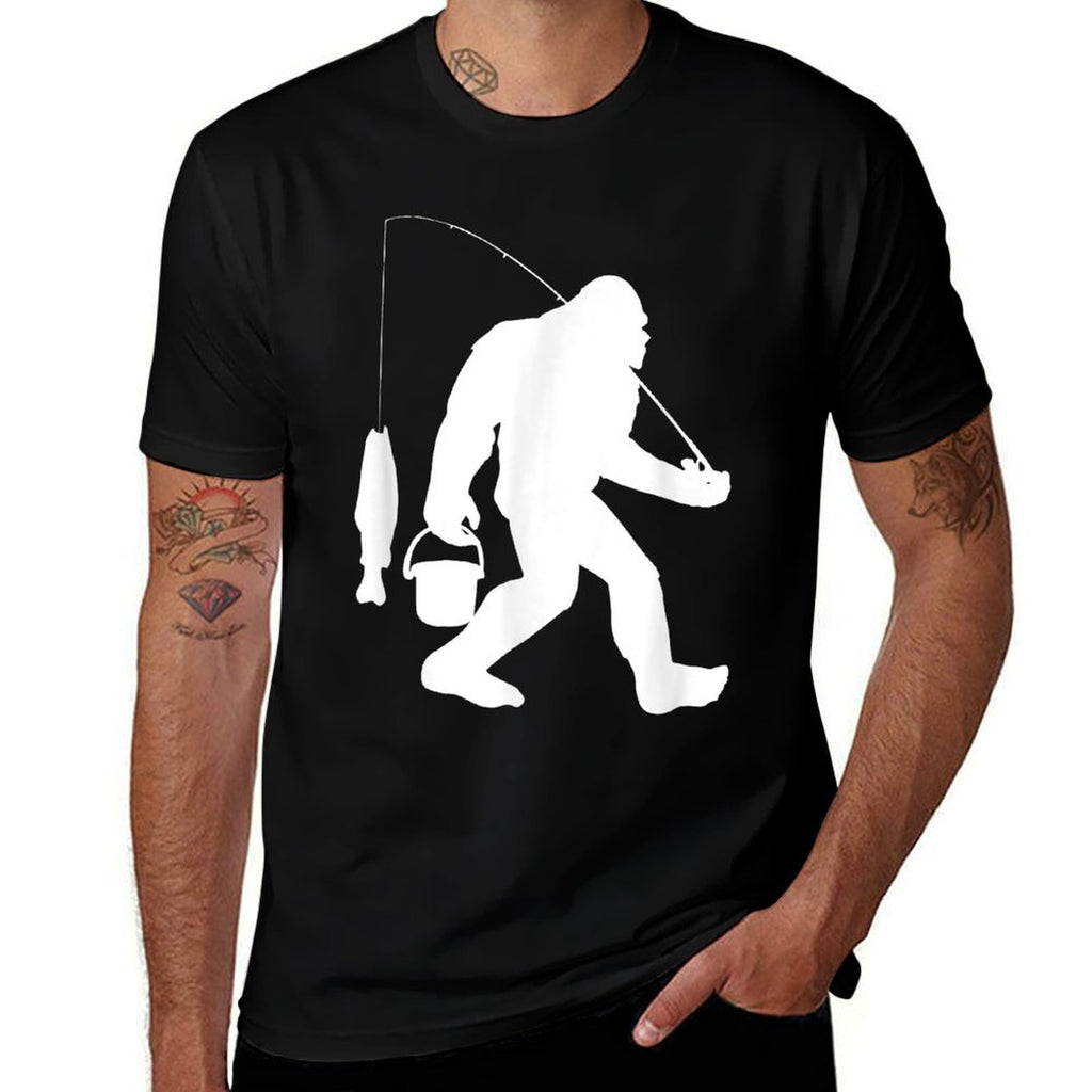 Bigfoot Fishing Funny Sasquatch And Fish  Breathable T-Shirt