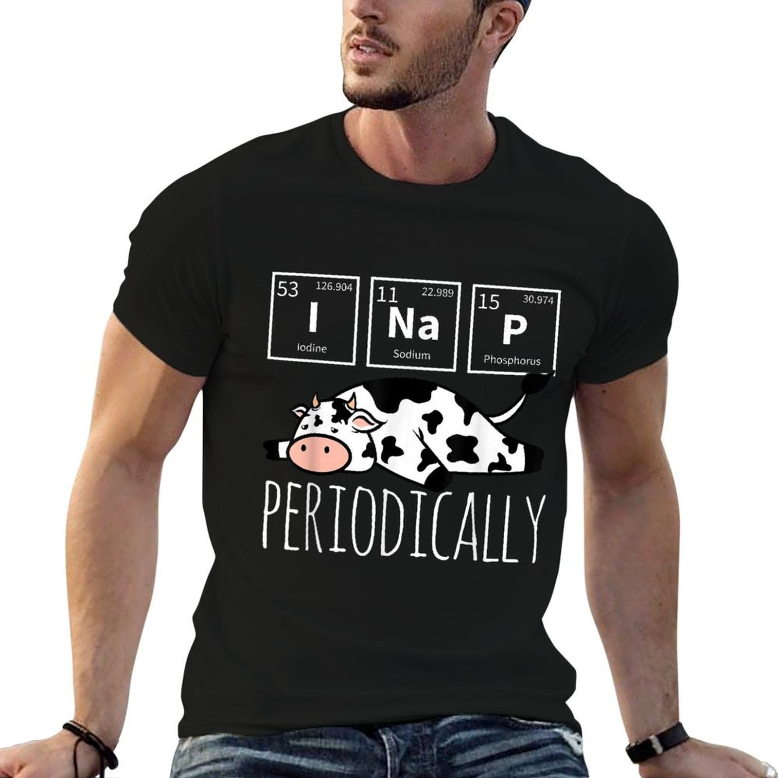 Funny Science I NAP Periodic Table Meme Meh Farm Dairy Cow  Breathable T-Shirt