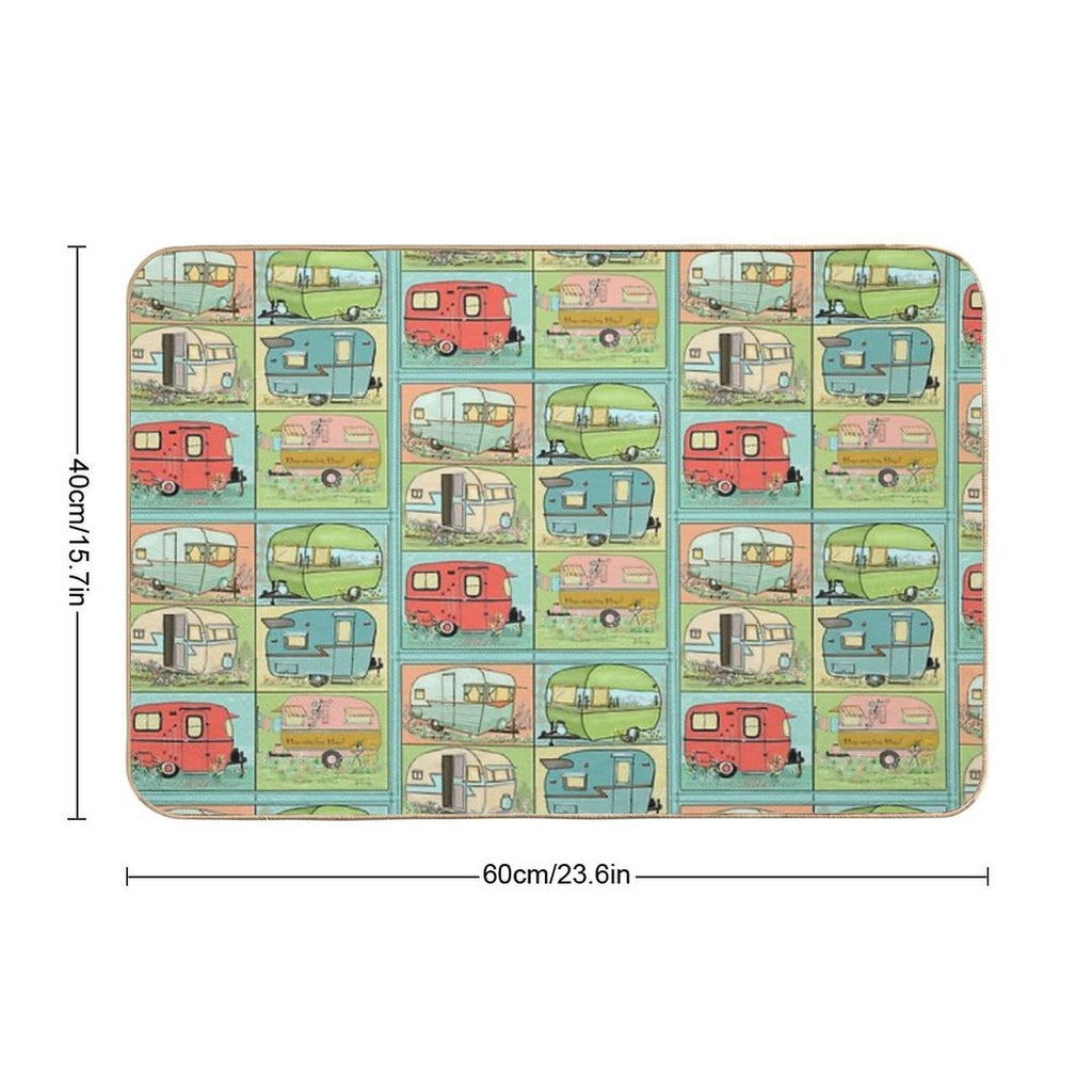 Camping Glamping in Vintage Trailers!  High-Traffic Bath Mat