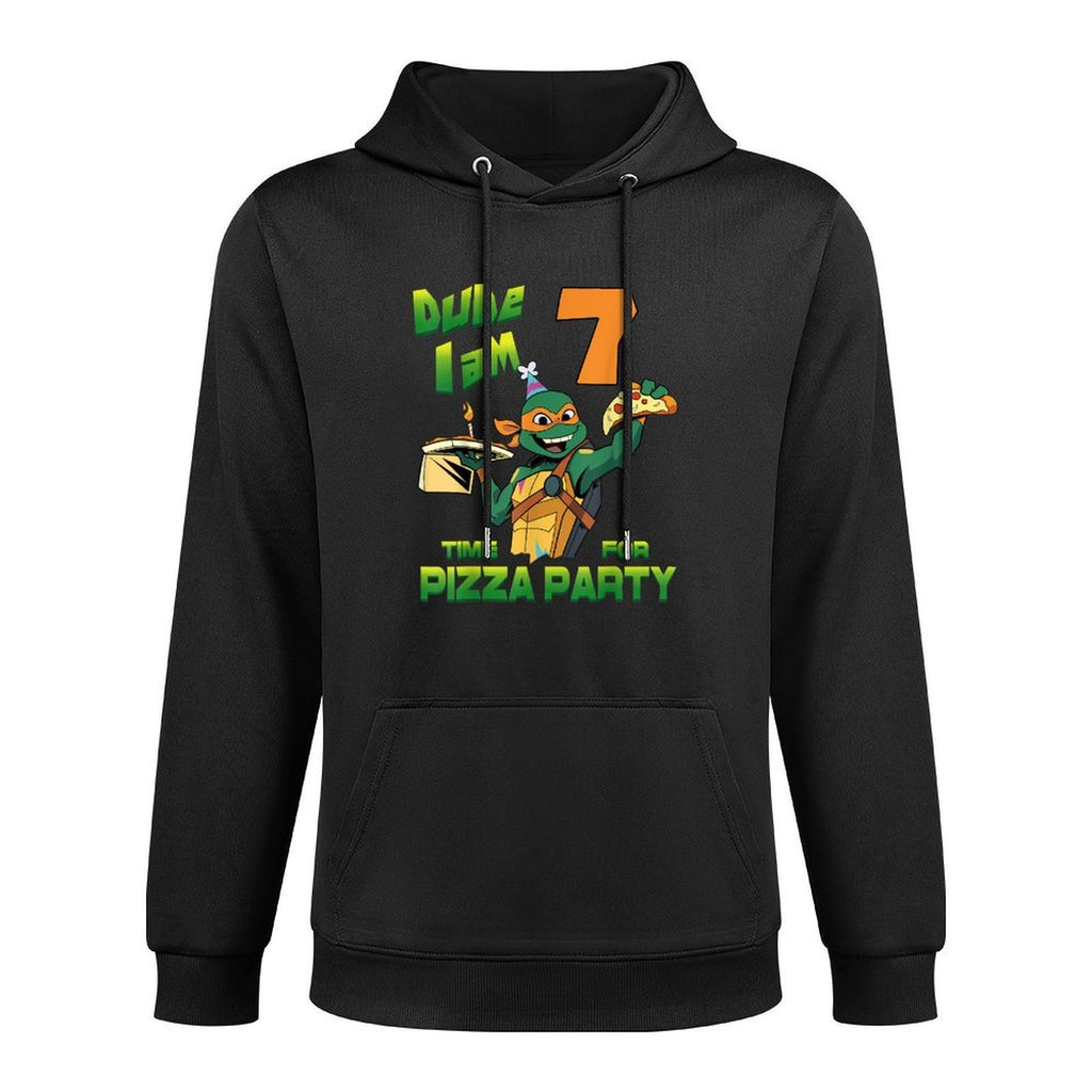 Mademark Xnage Mutant Ninja Turtles - Dude I Am 7 Years Old Mikey Pizza Birthday Party Layering Staple Hoodie