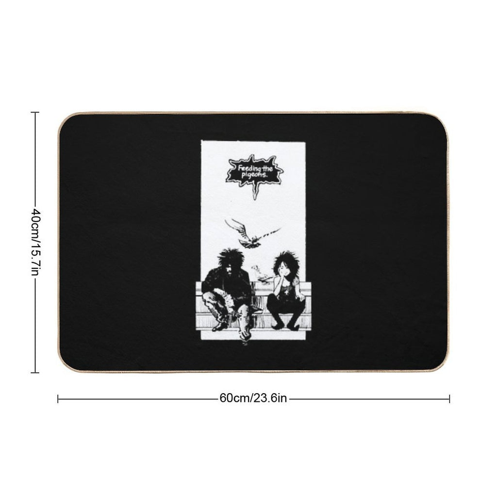 Retro Vintage Feeding The Pigeons Retro Wave  Rapid-Drying Bath Mat