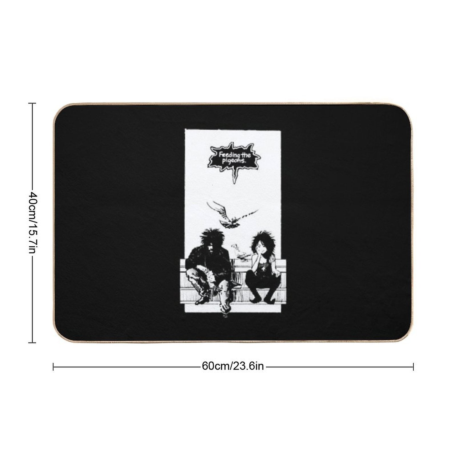 Retro Vintage Feeding The Pigeons Retro Wave  Rapid-Drying Bath Mat