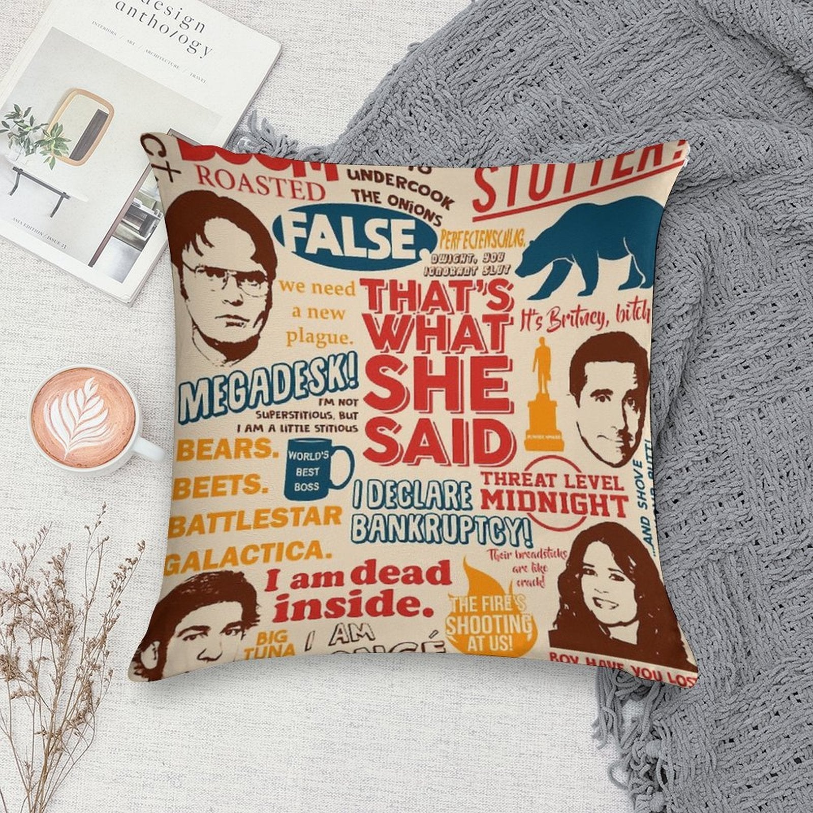 All The Best Quotes from The Office - That's What She Said! Soft Skin-Friendly Throw Pillow
