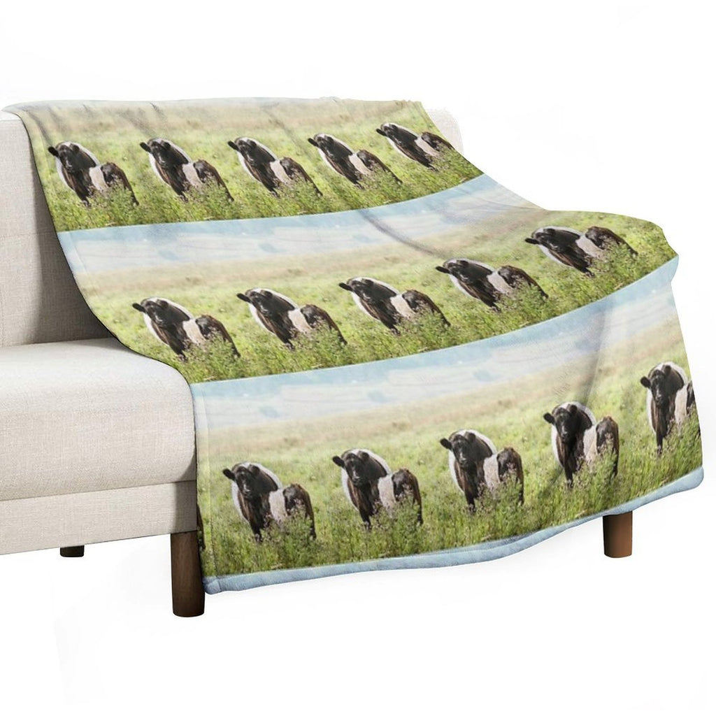 Belted Galloway Cow And Calf Compact Throw Blanket