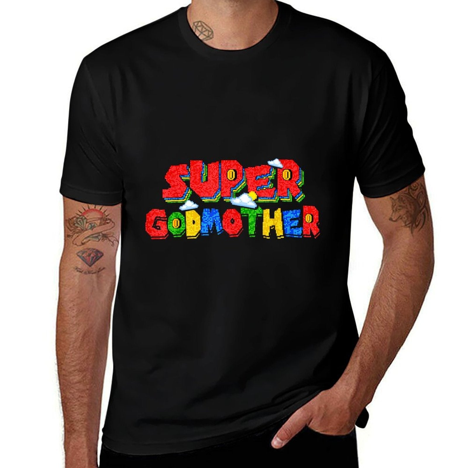 Gamer Super Godmother Superhero Family Matching Game Comfortable T-Shirt