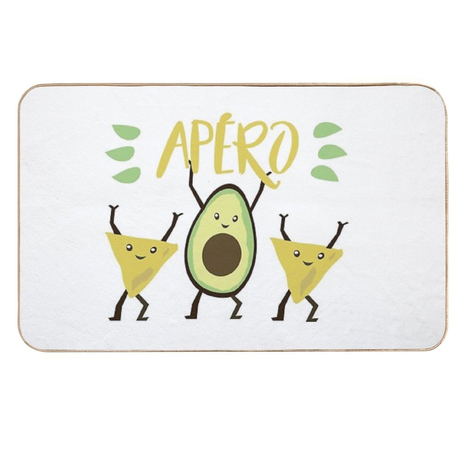 Avocado Dancing Aperitif  Easy To Clean Bath Mat