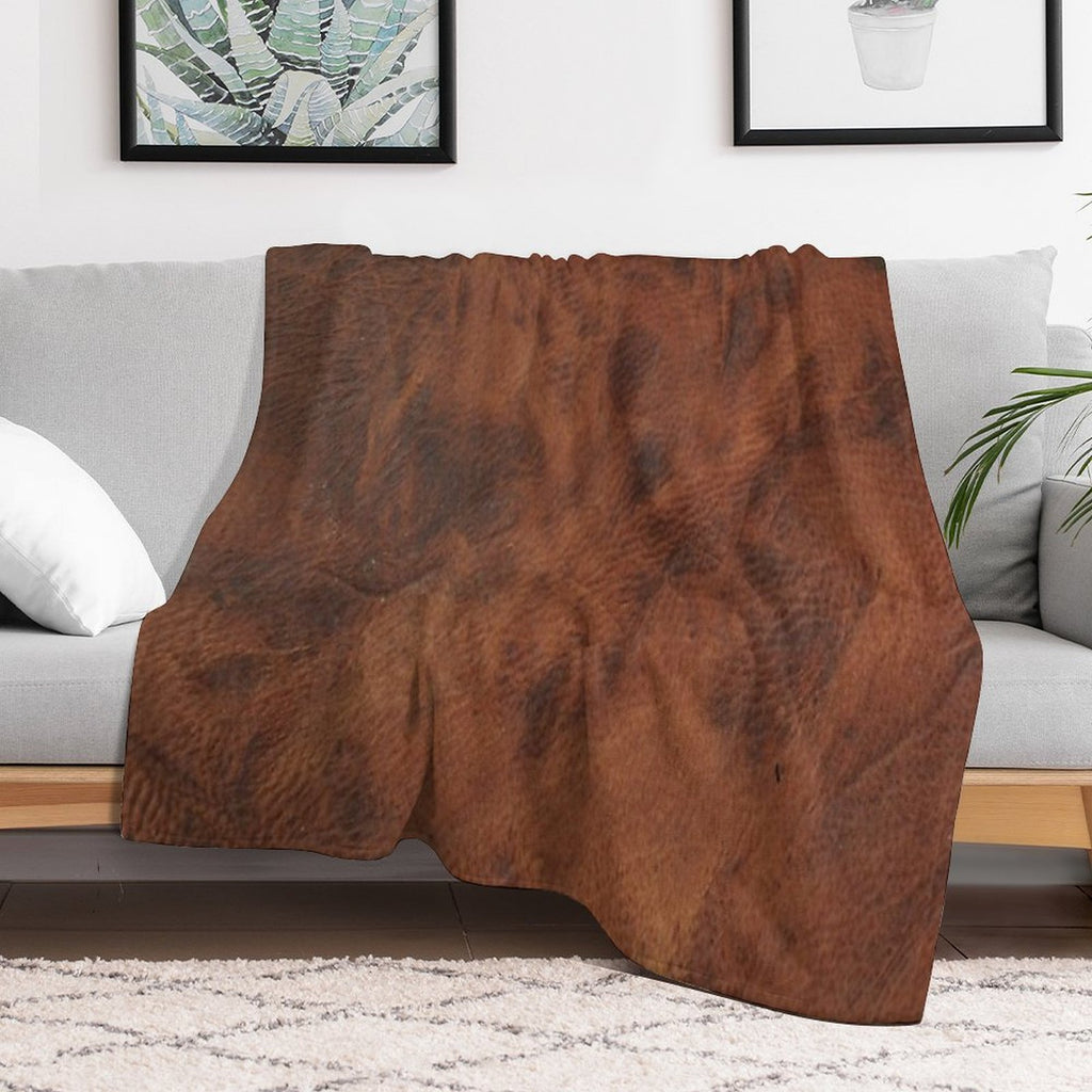 Leather Clouded Pattern Dark Premium Throw Blanket