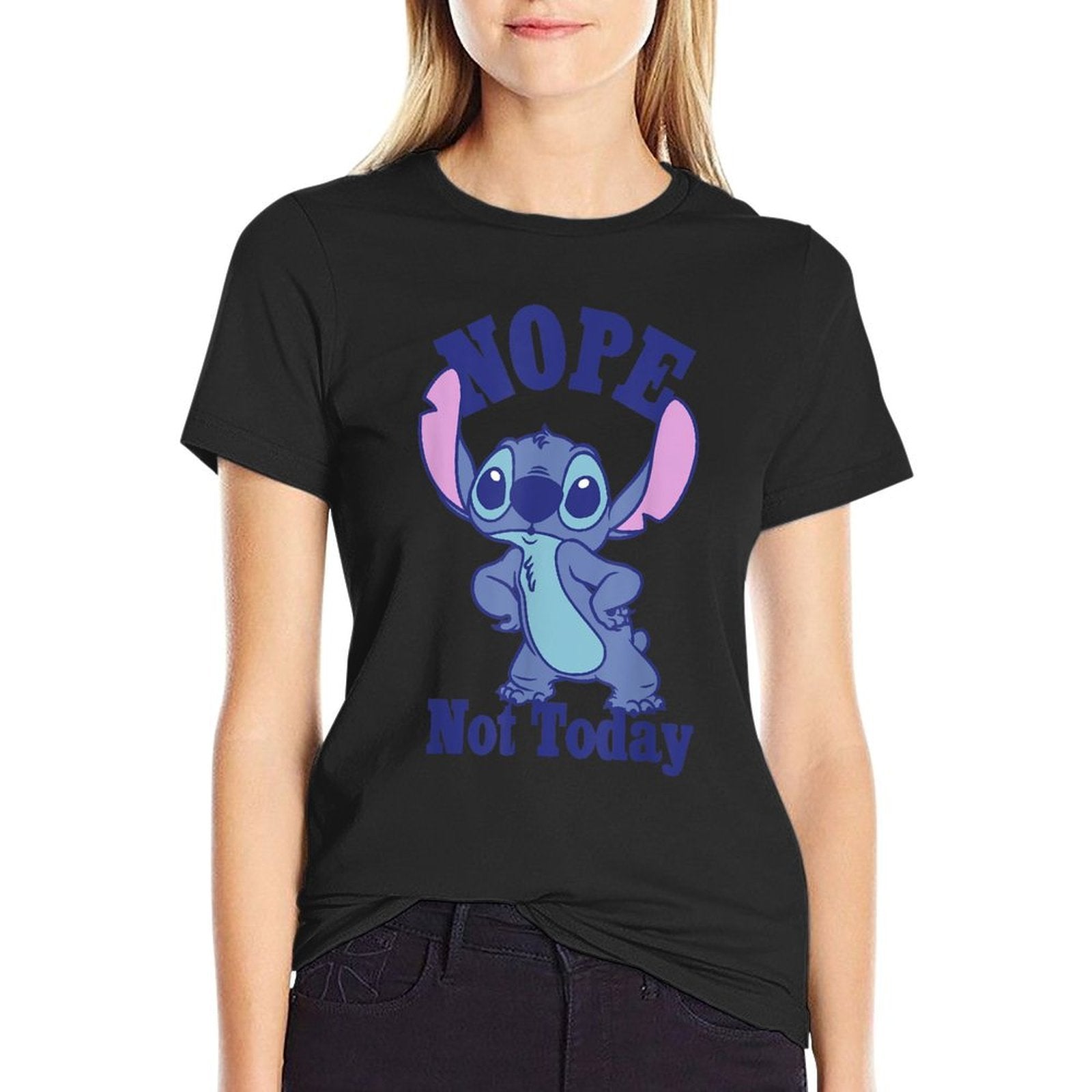 Disney Lilo  Stitch Nope Not Today Quote Cute Pose  Eco-friendly Material T-Shirt
