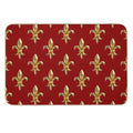 Fleur De Lys  Fleur De Lis 3D Gold Look Pattern, Small Corroded Durable Bath Mat