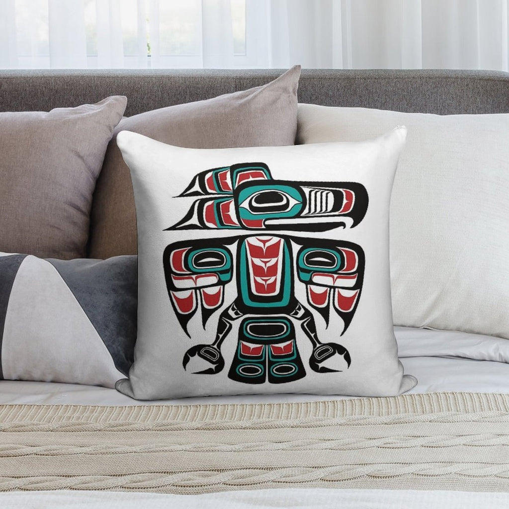 Haida Tlingit Native Raven Totem Soft Style Accent Throw Pillow