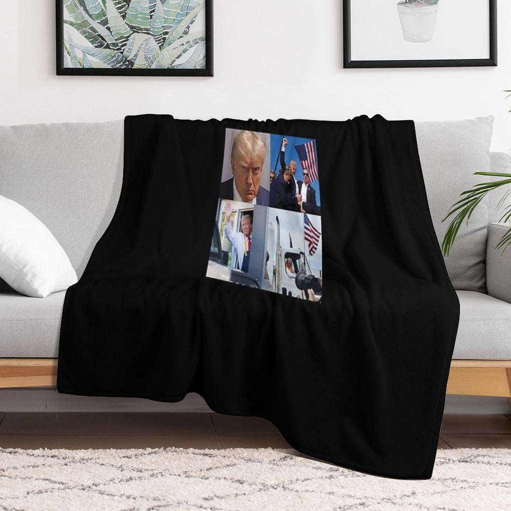 Donald Trump Garbage Truck, Trump Shot, Trump Mcdonalds Multi-functional Throw Blanket
