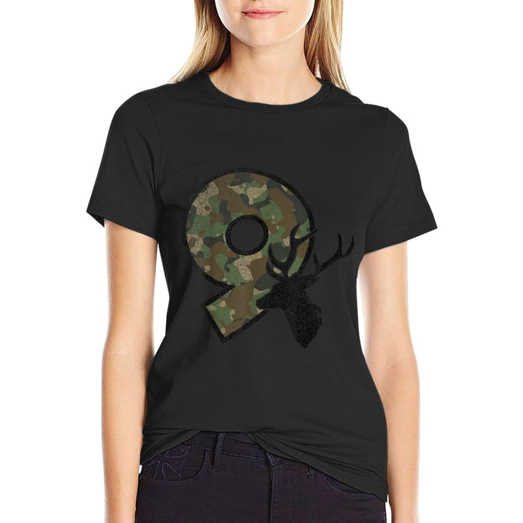 9 Nine Year Old Boy Ninth Birthday Country Camo Deer Hunter  High-quality Stitching T-Shirt