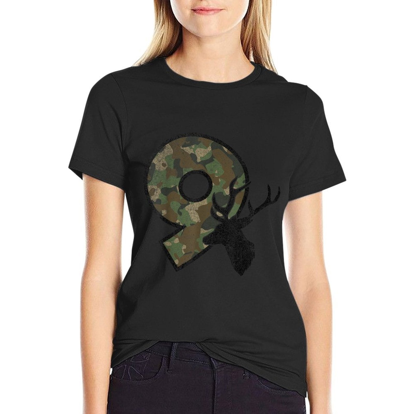9 Nine Year Old Boy Ninth Birthday Country Camo Deer Hunter  High-quality Stitching T-Shirt