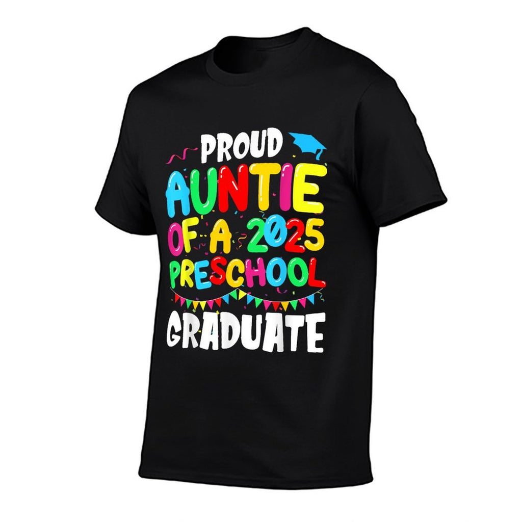 Proud Auntie Class Of 2025 Preschool Graduate Graduation  Oversized Silhouette T-Shirt