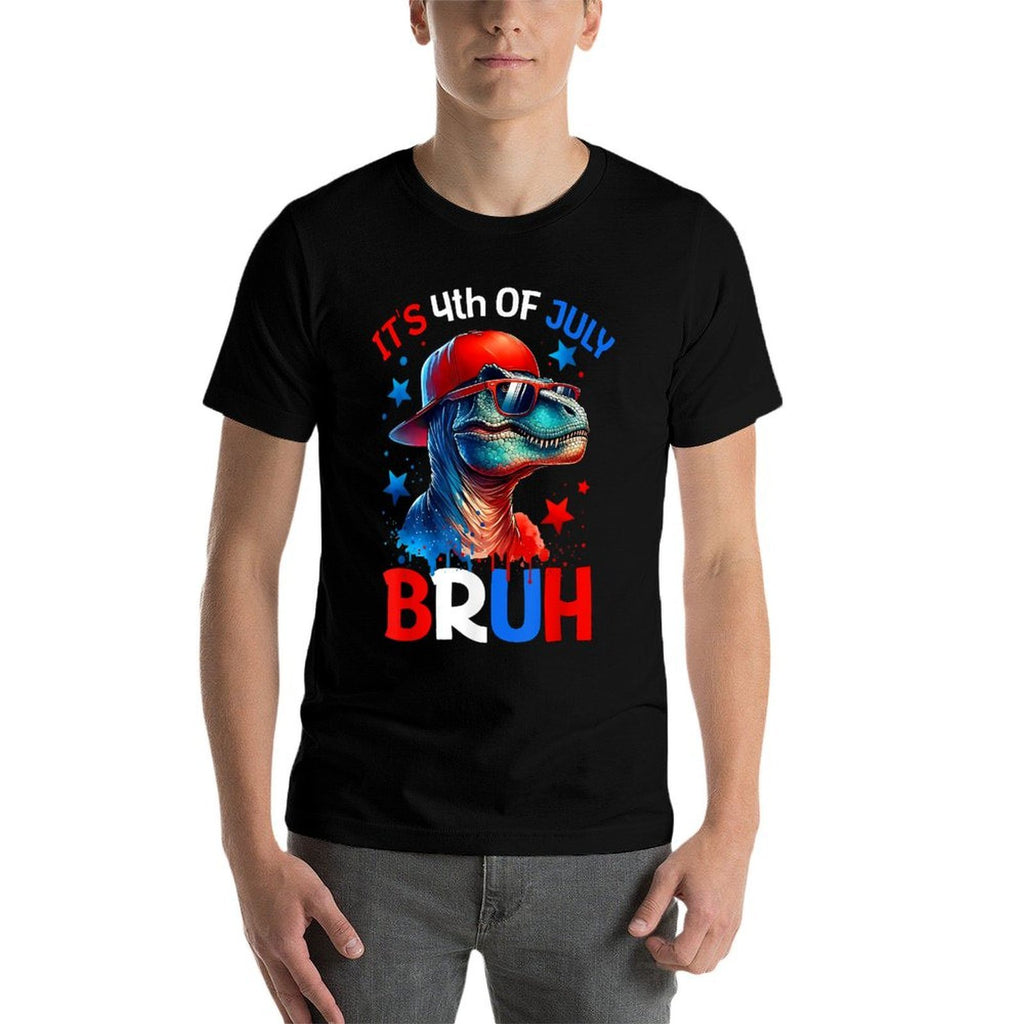 Bruh 4th Of July Boys Kids Fourth Of July Trex Dinosaur  High-quality Stitching T-Shirt