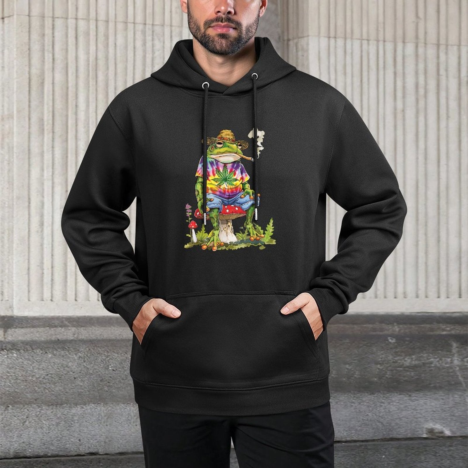 Frog Smoking Weed Pot Marijuana Cannabis 420 Shape Retention Hoodie