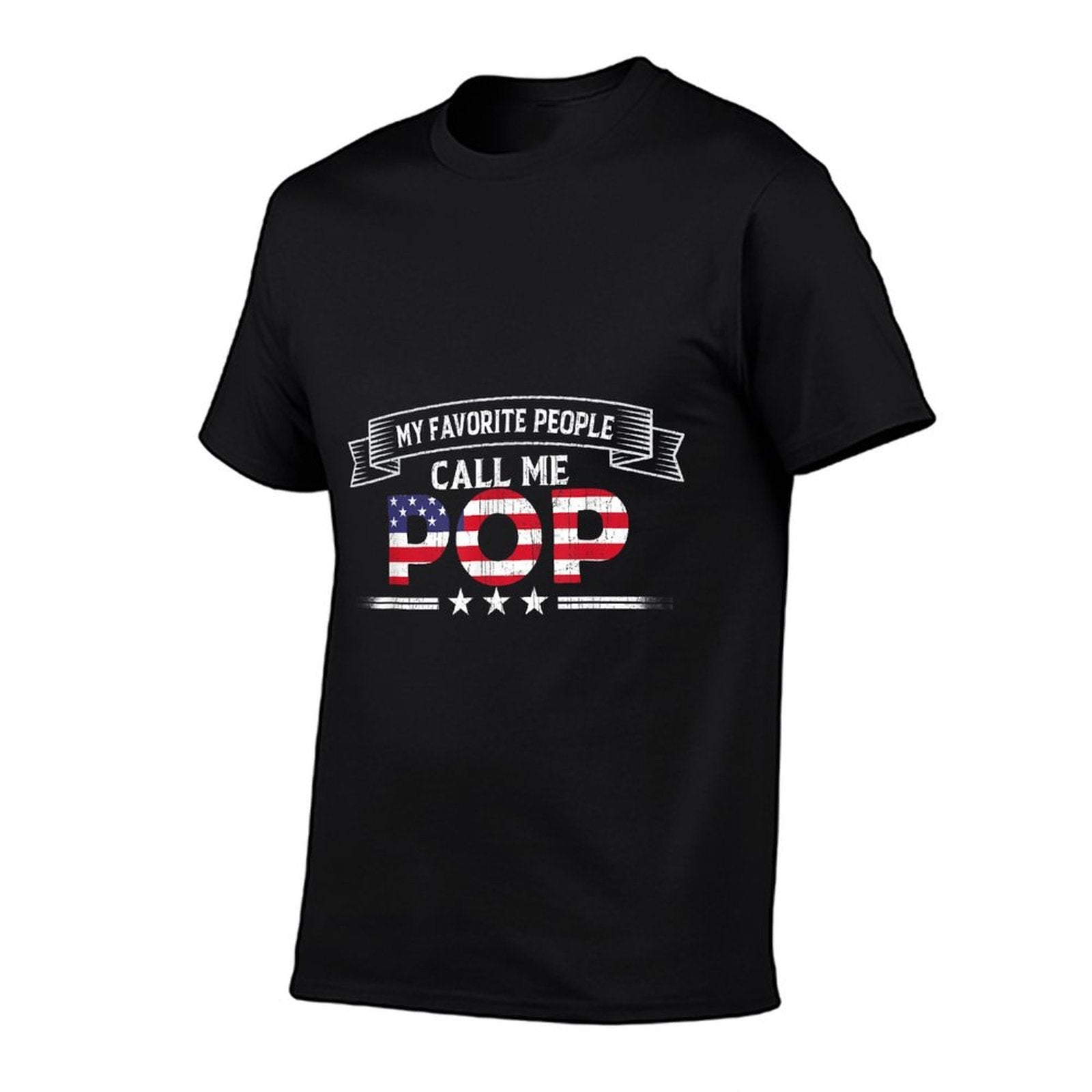 My Favorite People Call Me Pop Father's Day USA Grandpa  Heathered Texture T-Shirt
