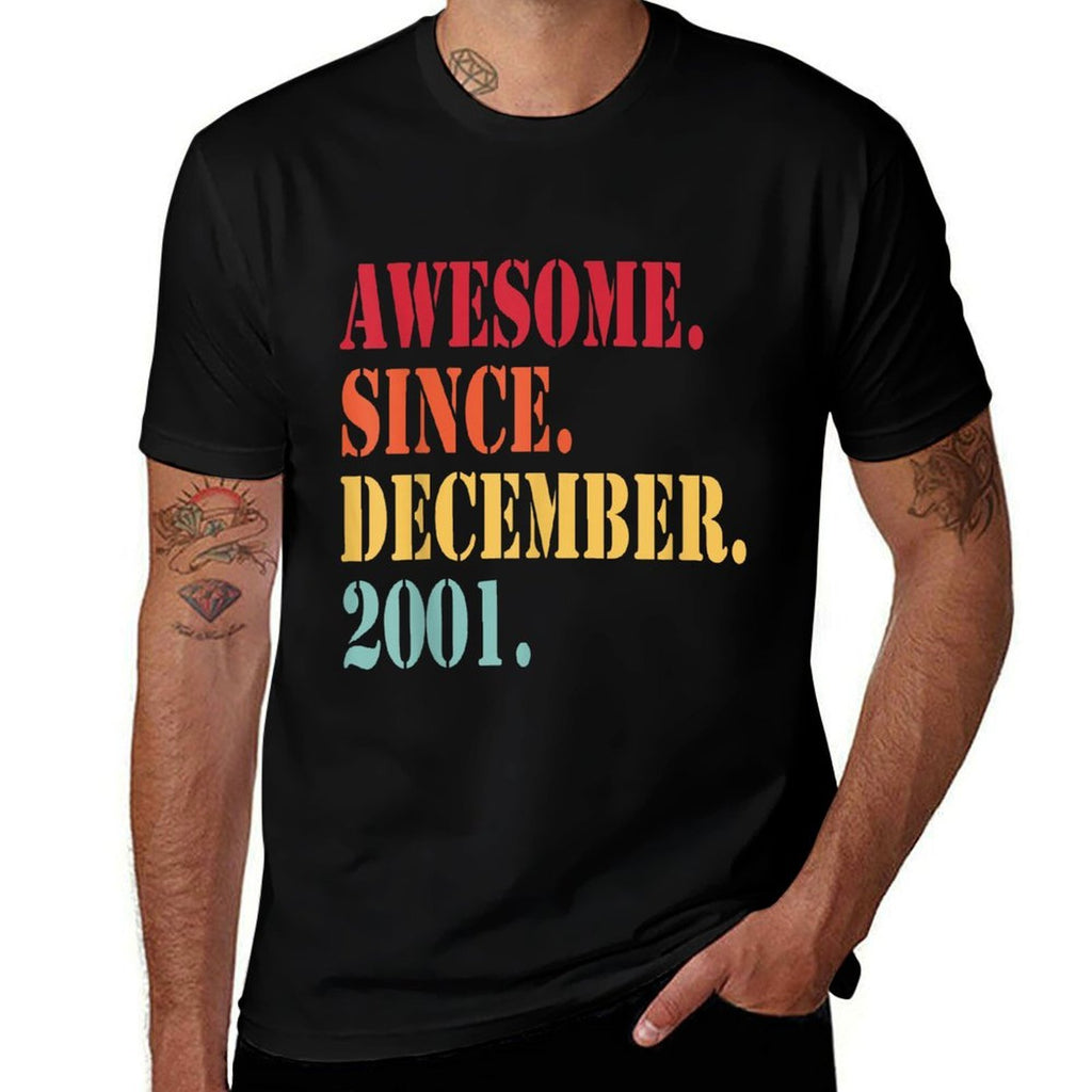 Awesome Since December 2001 For 21 Year Old - 21st Birthday  Summer-ready Fabric T-Shirt