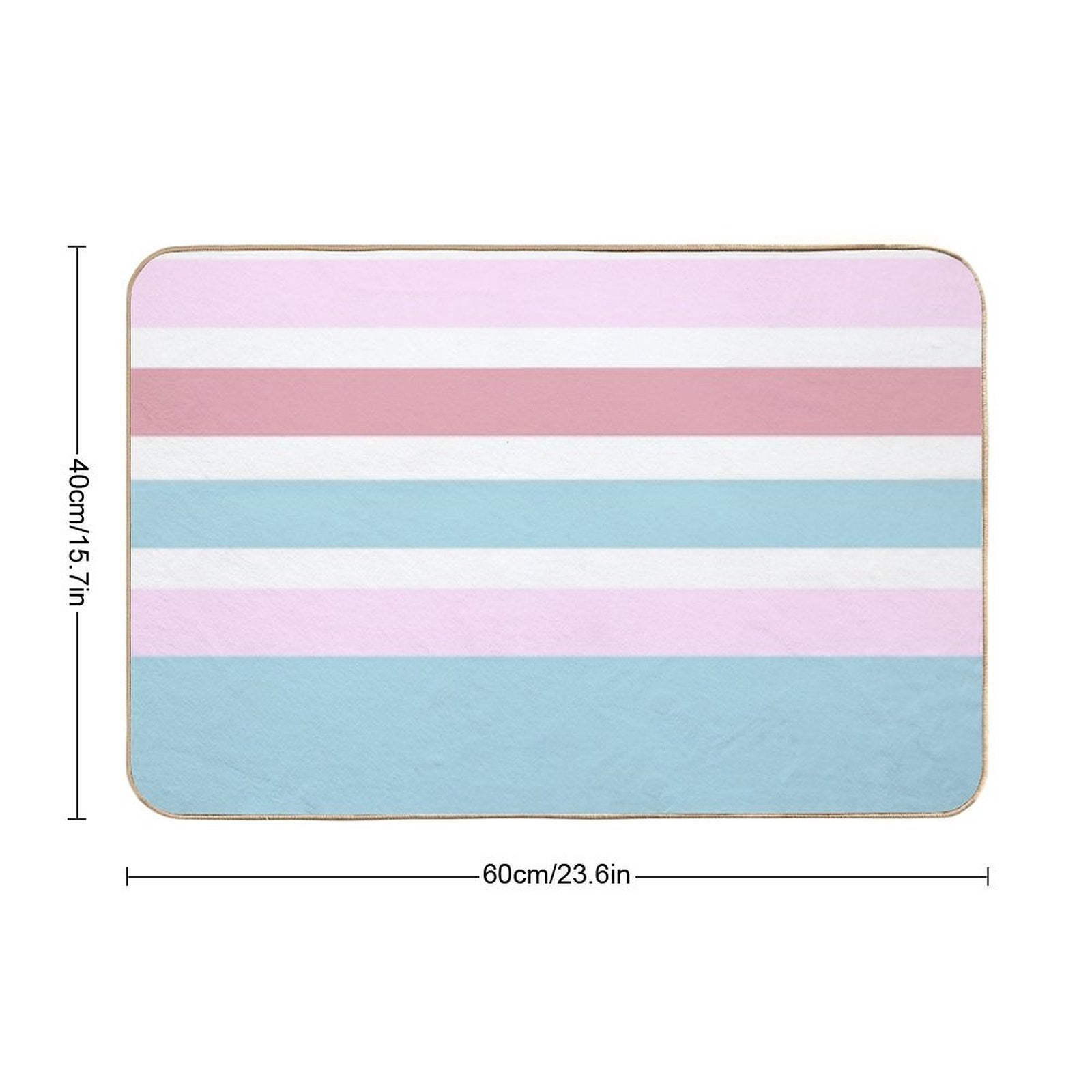 Peppermint And Strawberry Gum Stripes  Fade-Resistant Bath Mat