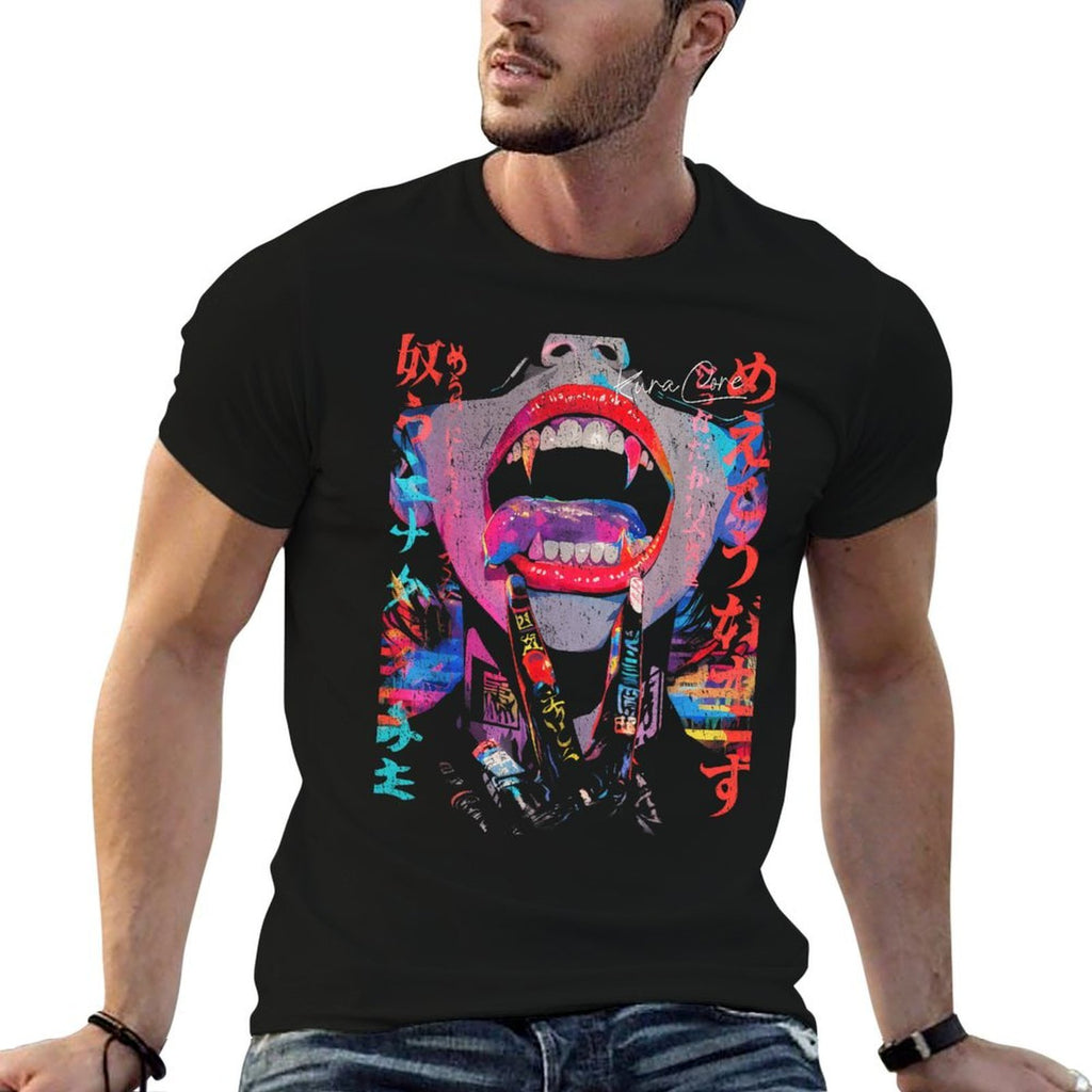 Japanese Streetwear Cyberpunk Y2K Retro Techwear Manga Anime  Relaxed-fit T-Shirt