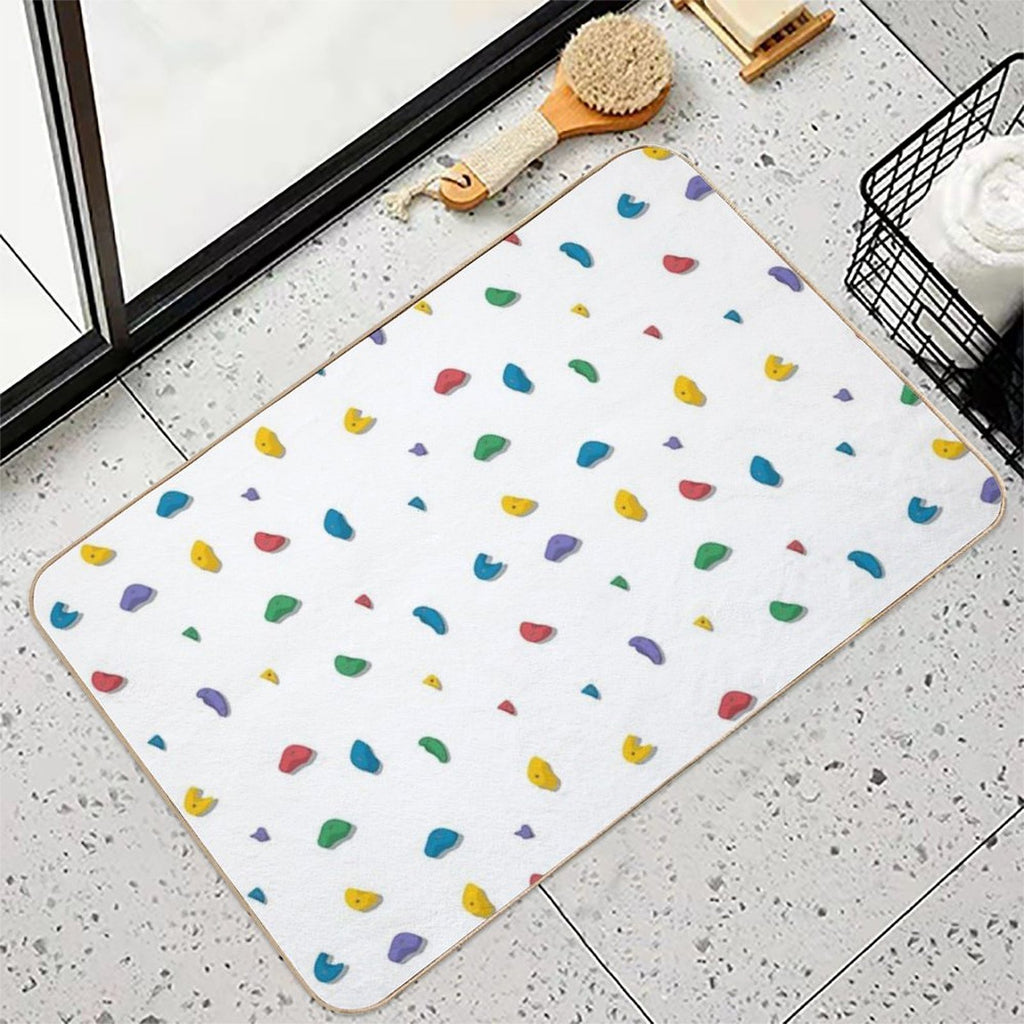 Rock Climbing Boulder Hold Pattern  Repositionable Bath Mat
