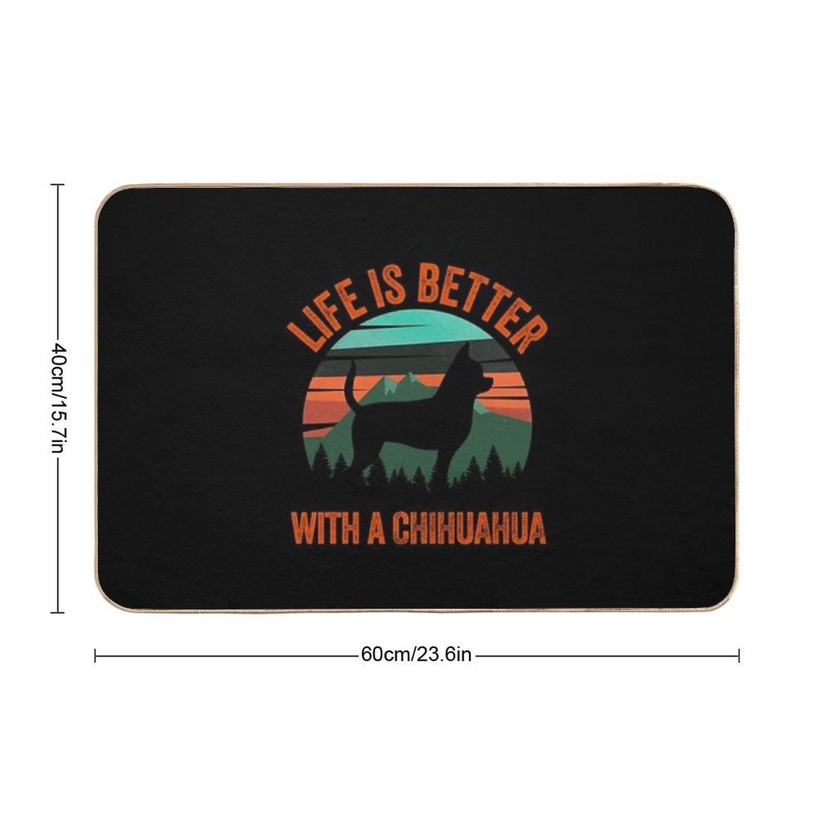 Life Is Better With A Chihuahua Vintage Dog Gift Durable Bath Mat