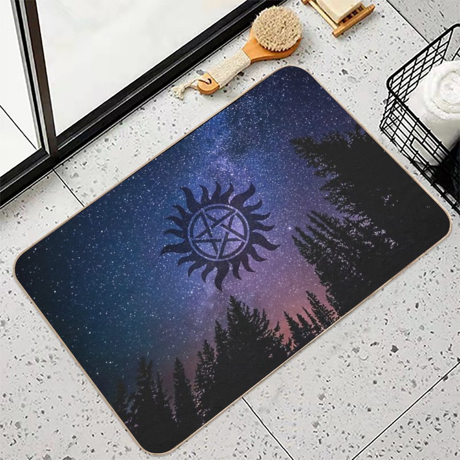 Anti Possession - Forest Starry Night Sky  Long-Lasting Bath Mat