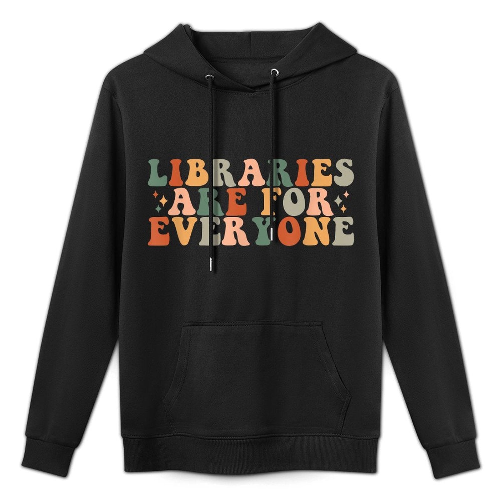 Libraries Are For Everyone Retro Librarian Reader Book Lover Machine Washable Hoodie