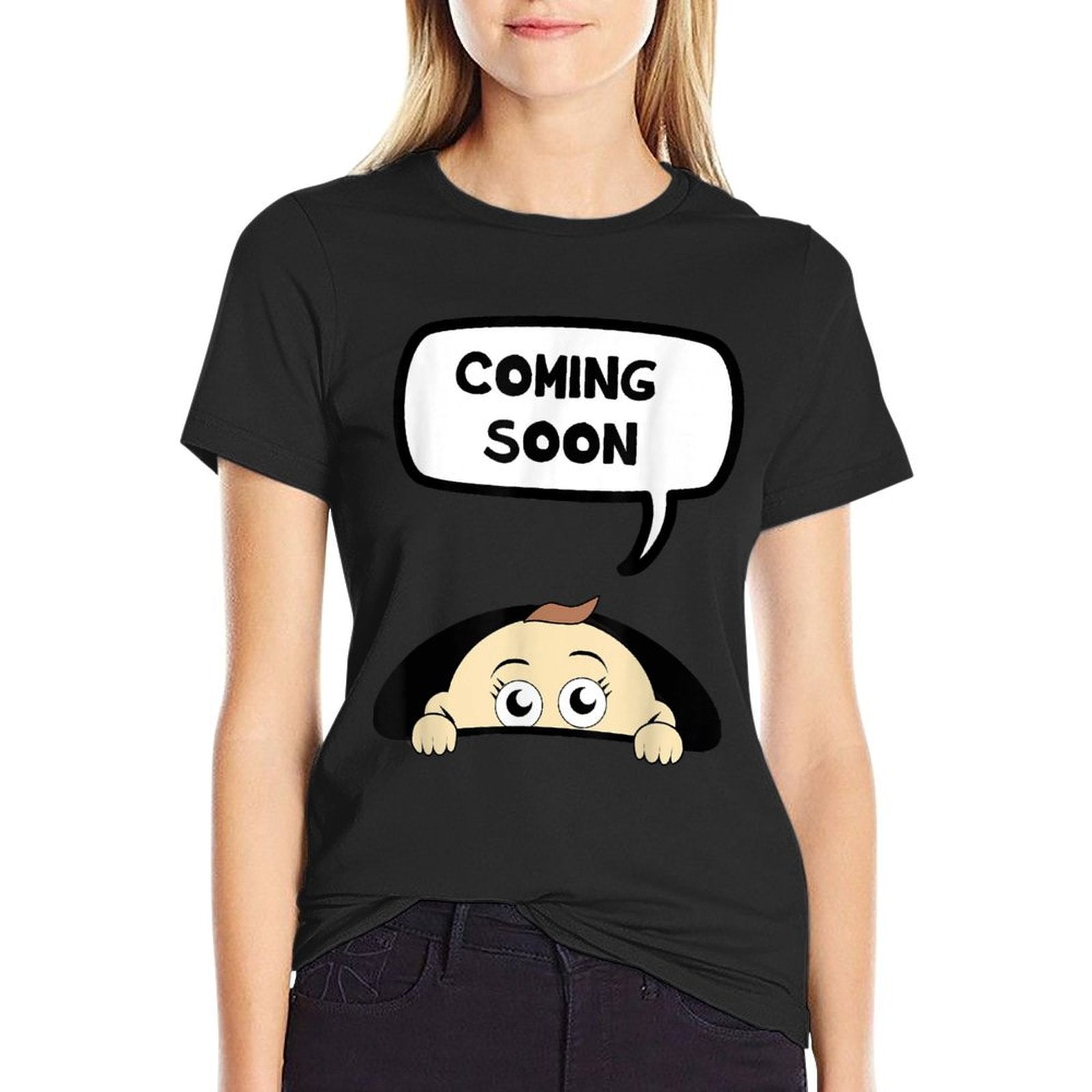 Coming Soon Baby Pregnant Pregnancy Mom Mother Gift  Wrinkle-resistant T-Shirt