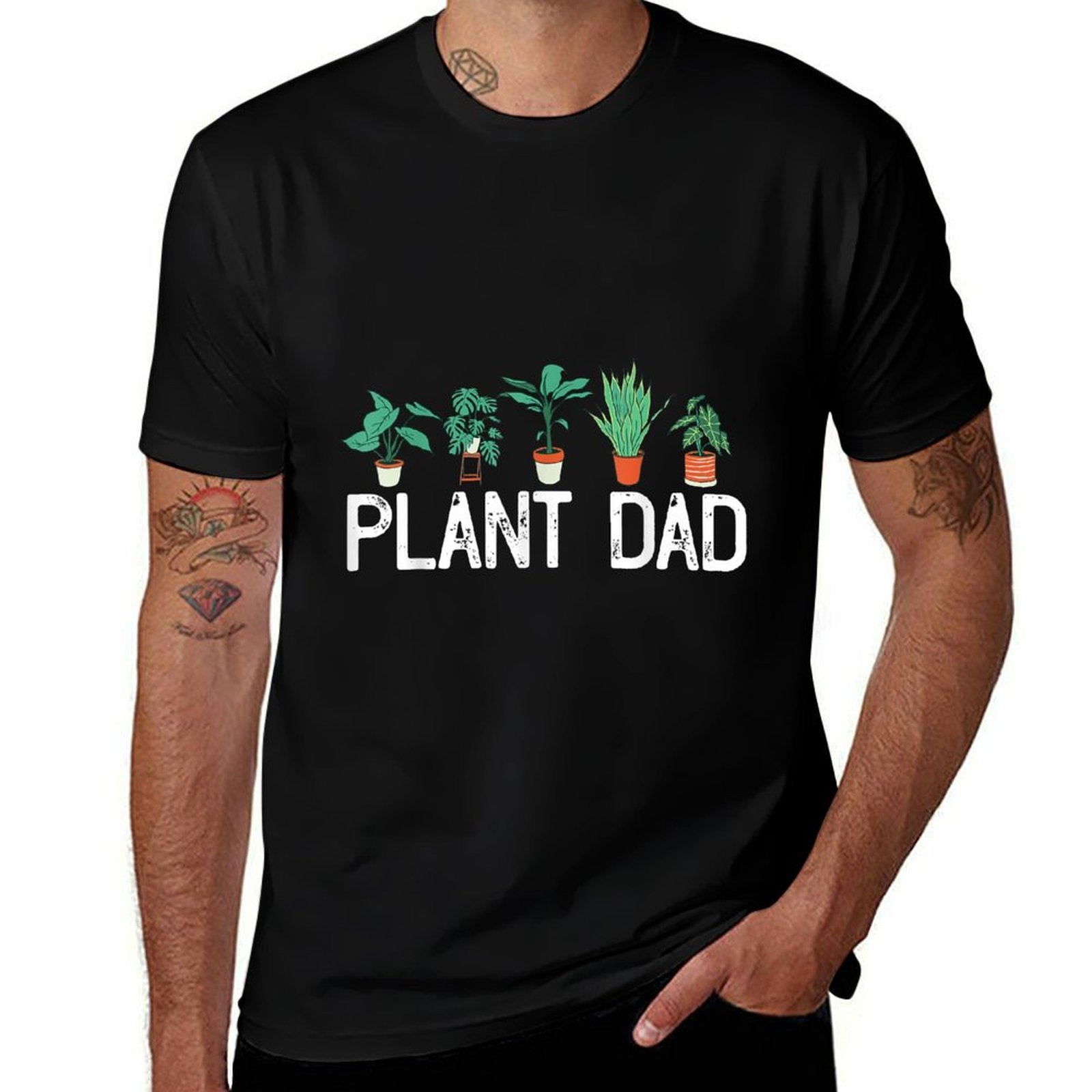 Plant Dad Potted Plant Lover Mens Gardening Plant Guy  Versatile T-Shirt