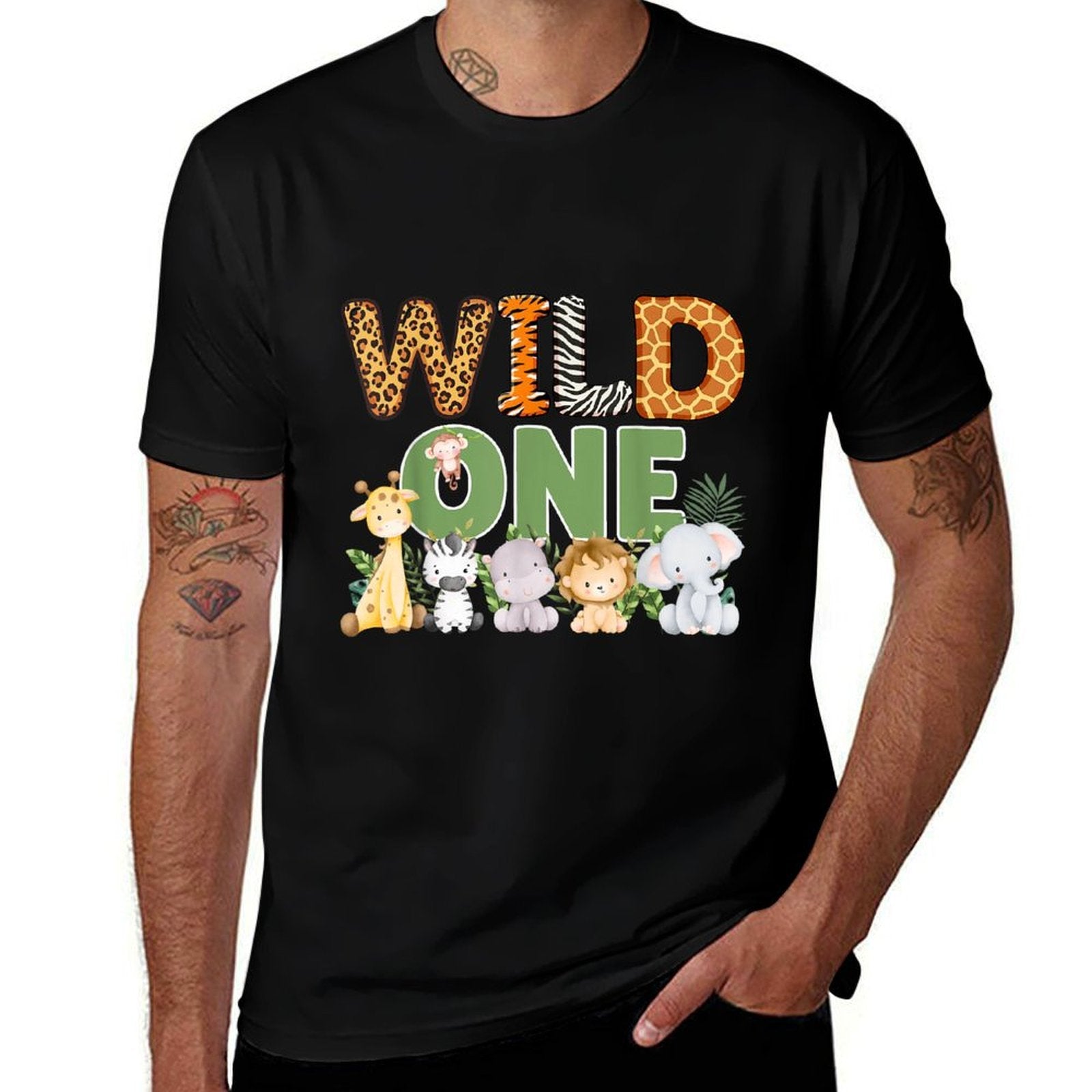 Wild One 1 Year Old 1st Birthday Safari Family Matching  Classic T-Shirt