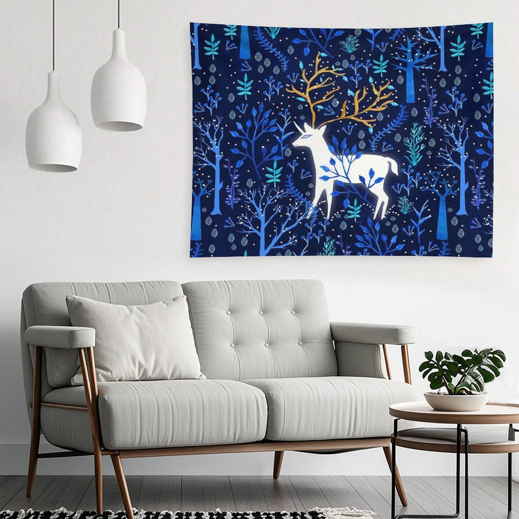 Deericorn In Blue Tapestry