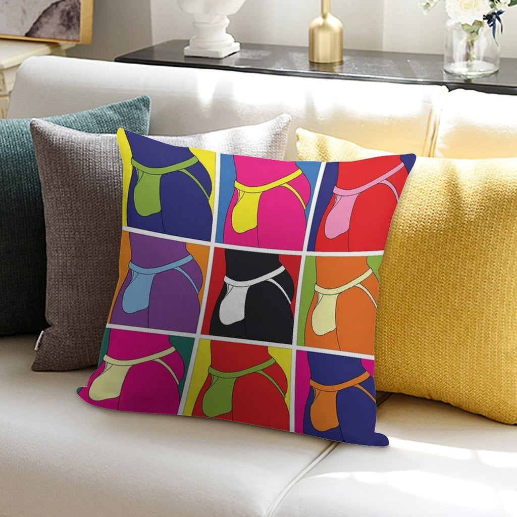 Pop Art Jockstrap Fantasy Nine Soft Ultra-Soft Texture Throw Pillow