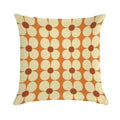 Retro Land Flower Power Orange And Cream Soft Shrink-Resistant Throw Pillow