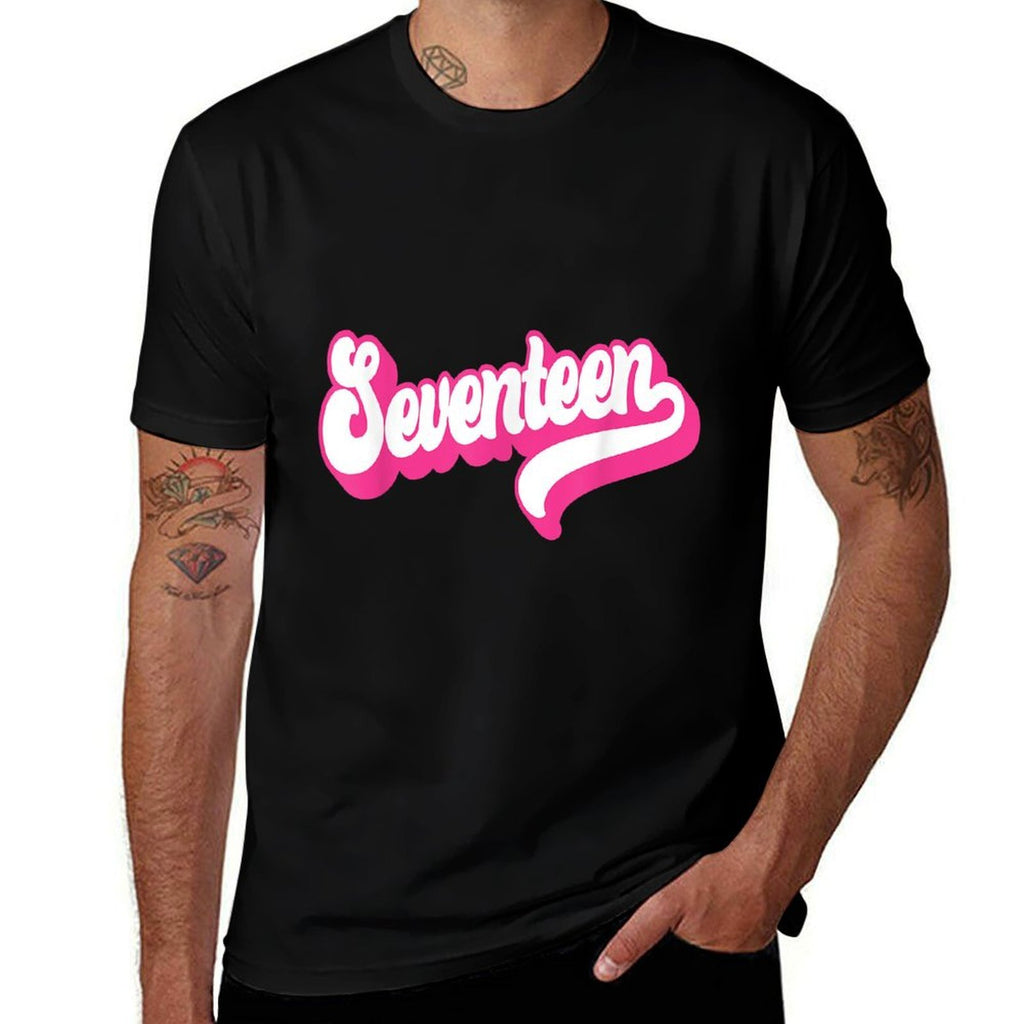 Seventeen 17 Years Old Pink For Girls For Her 17th Birthday  Vintage-inspired T-Shirt