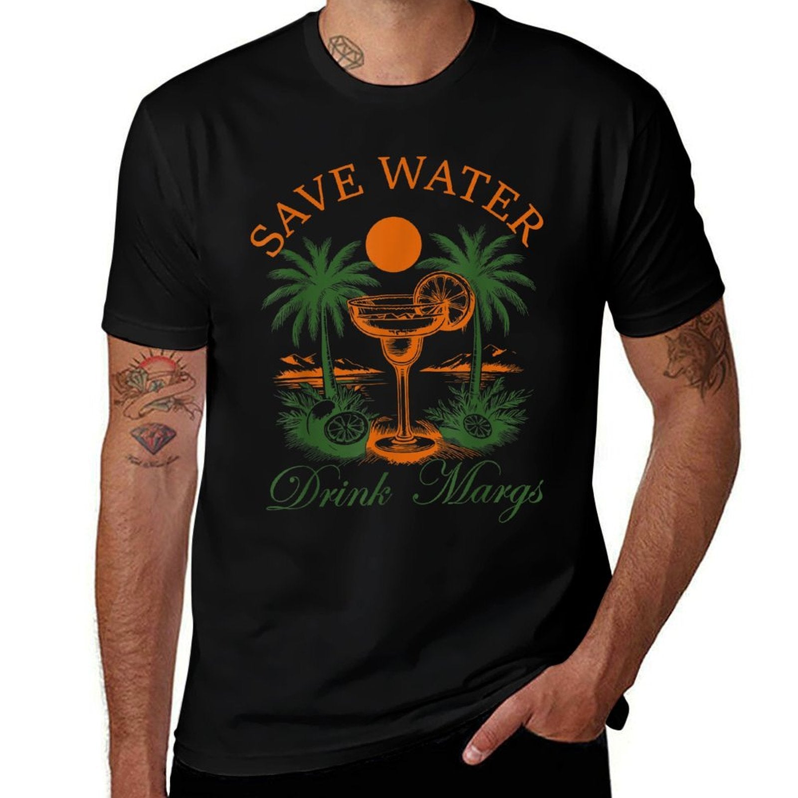 Save Water Retro Drink Margs Y2K Bachelorette Summer Party  Stretchy T-Shirt