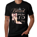 Blessed By God For 75 Years Old 75th Birthday Party Queen  Breathable T-Shirt