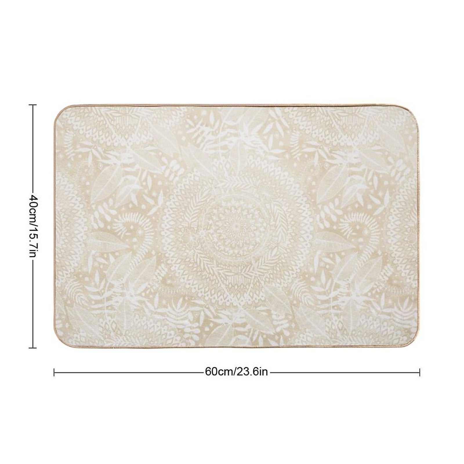 Medallion Pattern in Pale Tan  Multi-Purpose Bath Mat