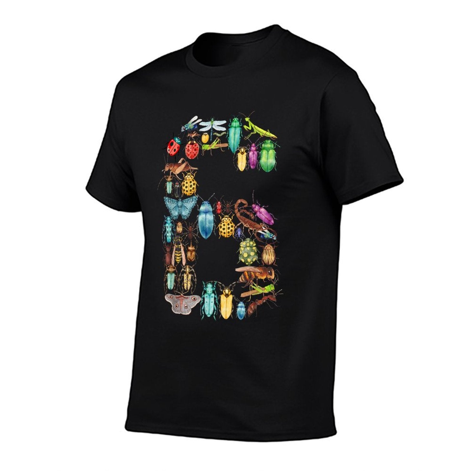 Kids 6th Birthday Bugs Insects Beetles Boys Girls 6 Year Old  Heathered Texture T-Shirt