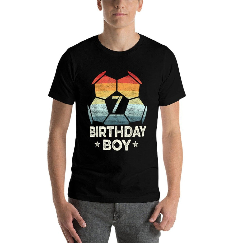 7 Year Old Soccer Player Gifts 7th Birthday Boy Seventh Bday  Soft T-Shirt