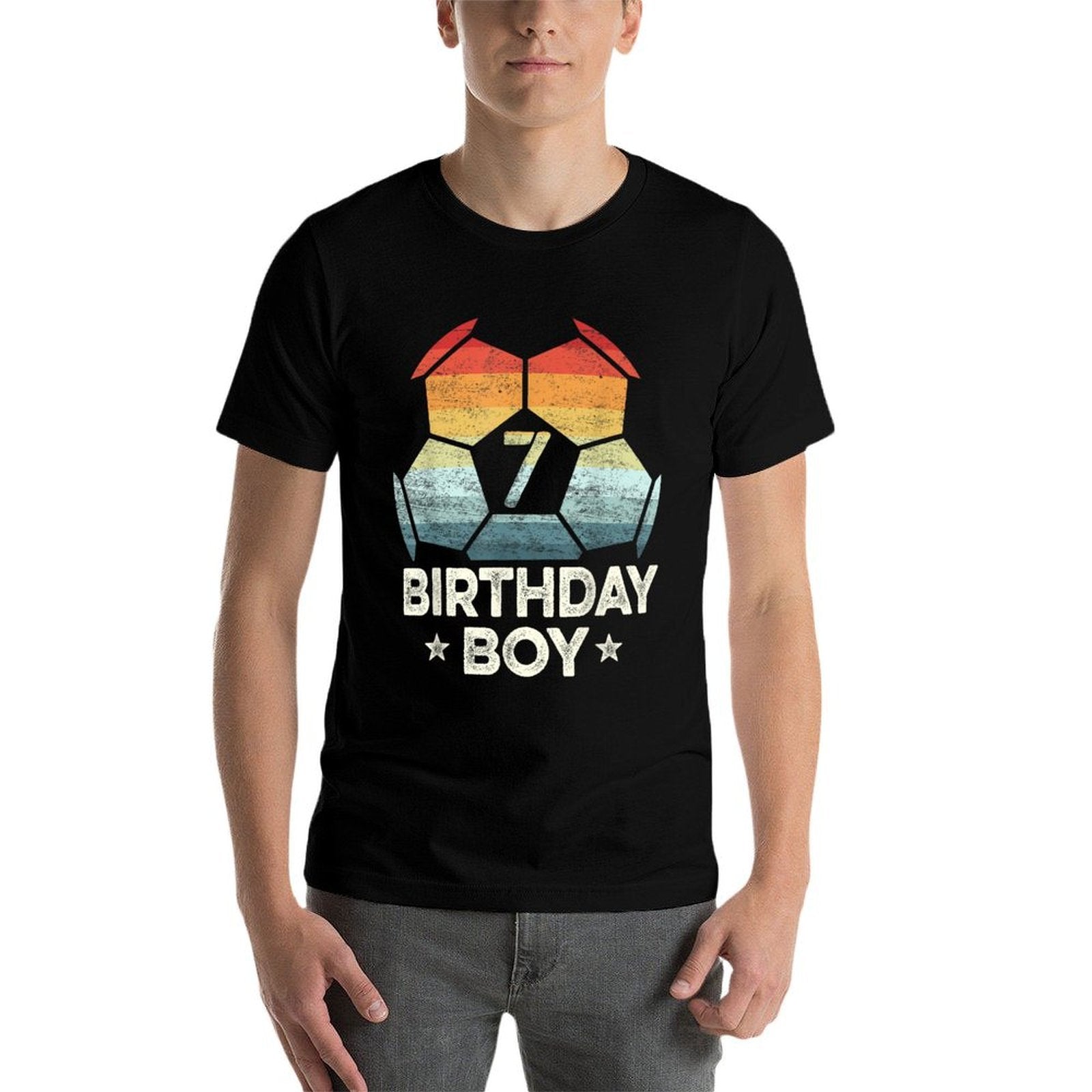 7 Year Old Soccer Player Gifts 7th Birthday Boy Seventh Bday  Soft T-Shirt