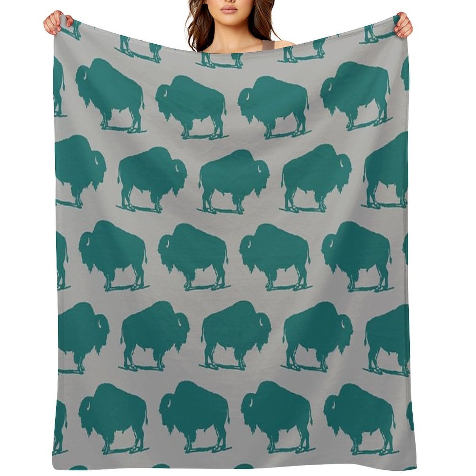 Buffalo Bison Pattern 226 Durable Throw Blanket