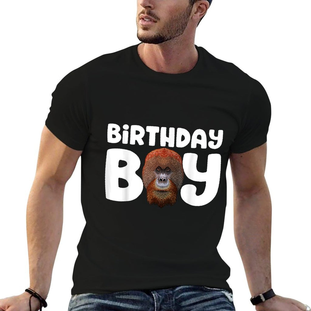 Orangutan Birthday Boy Party Kids Boys Orangutan Birthday  Tagless Design T-Shirt