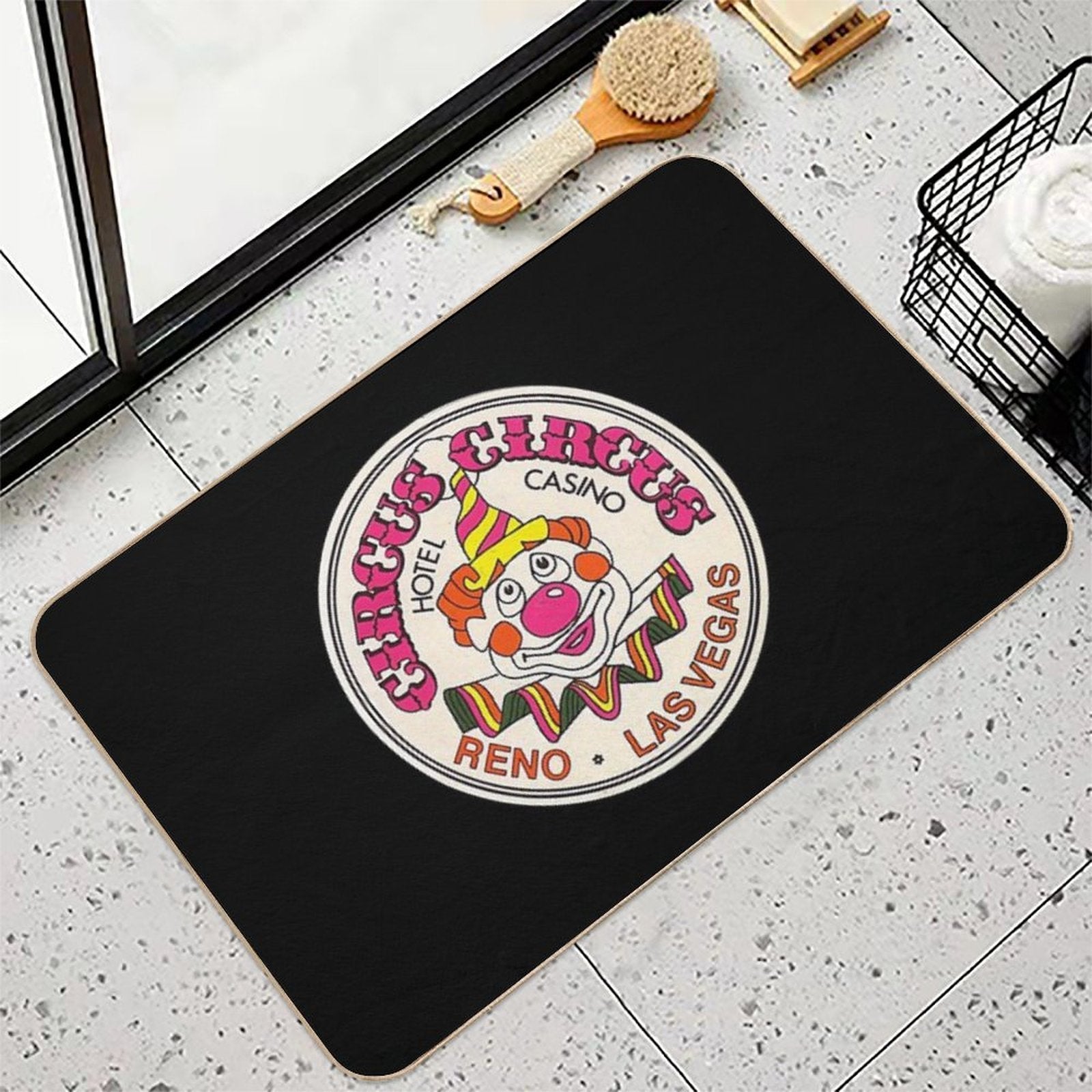 Circus Circus Casino Hotel Vintage Clown Retro Las Vegas  Odorless Bath Mat