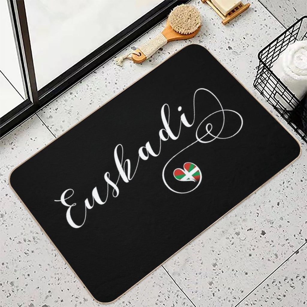 Euskadi, Basque Country, Heart, Flag  Long-Lasting Bath Mat