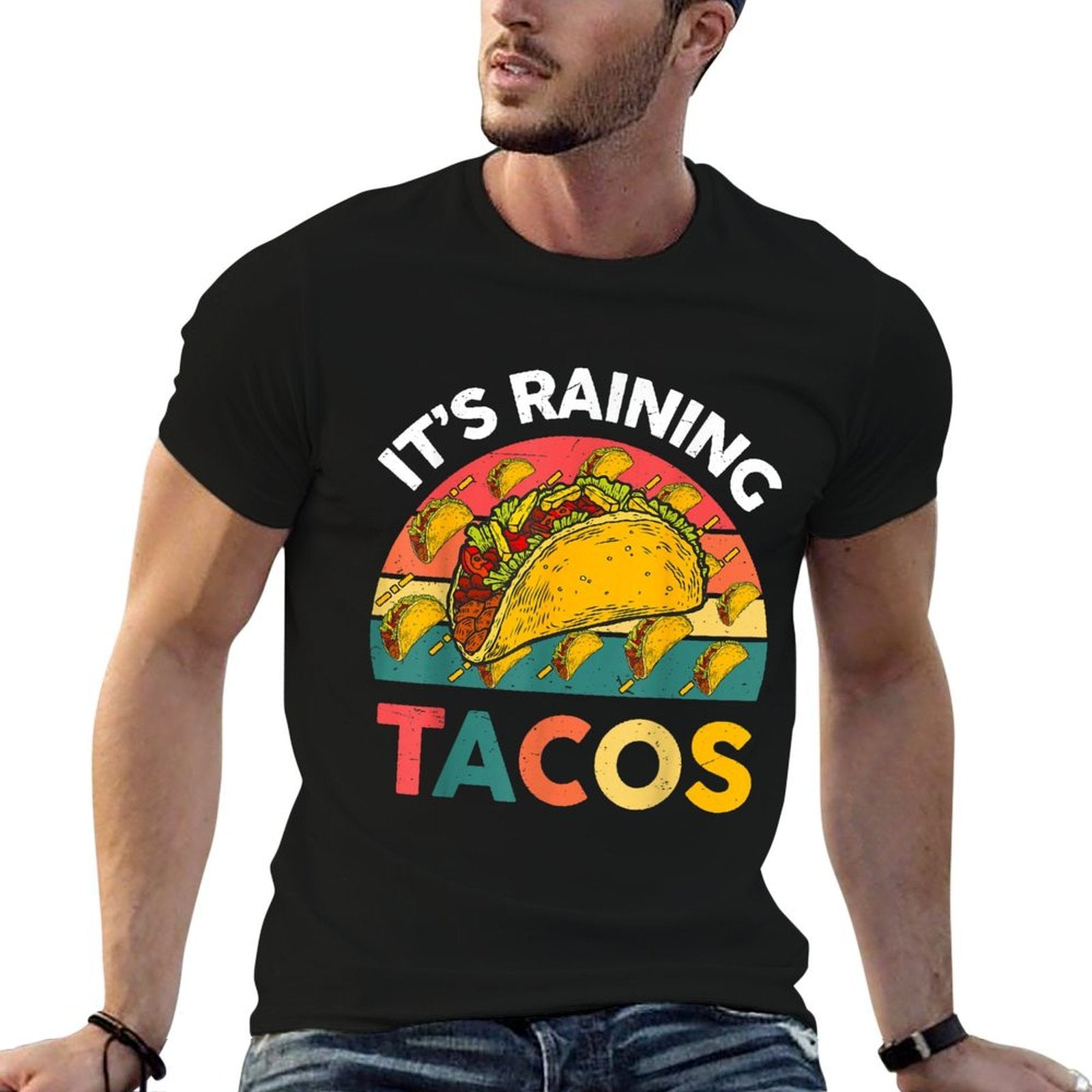 Its Raining Taco Kids Youth Toddler Funny Mexican Food  Oversized Silhouette T-Shirt
