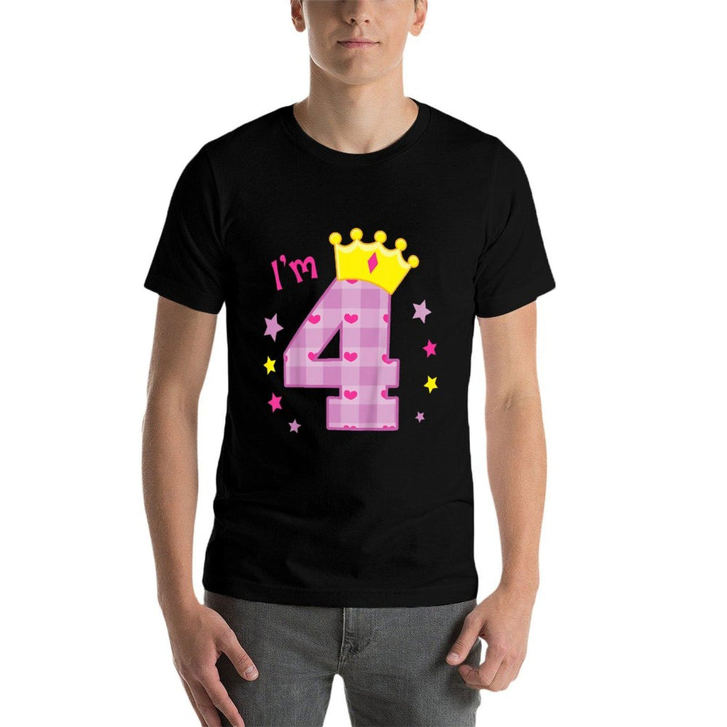 Kids I'm 4 Birthday Four Year Old Gift for Girls Comfortable T-Shirt
