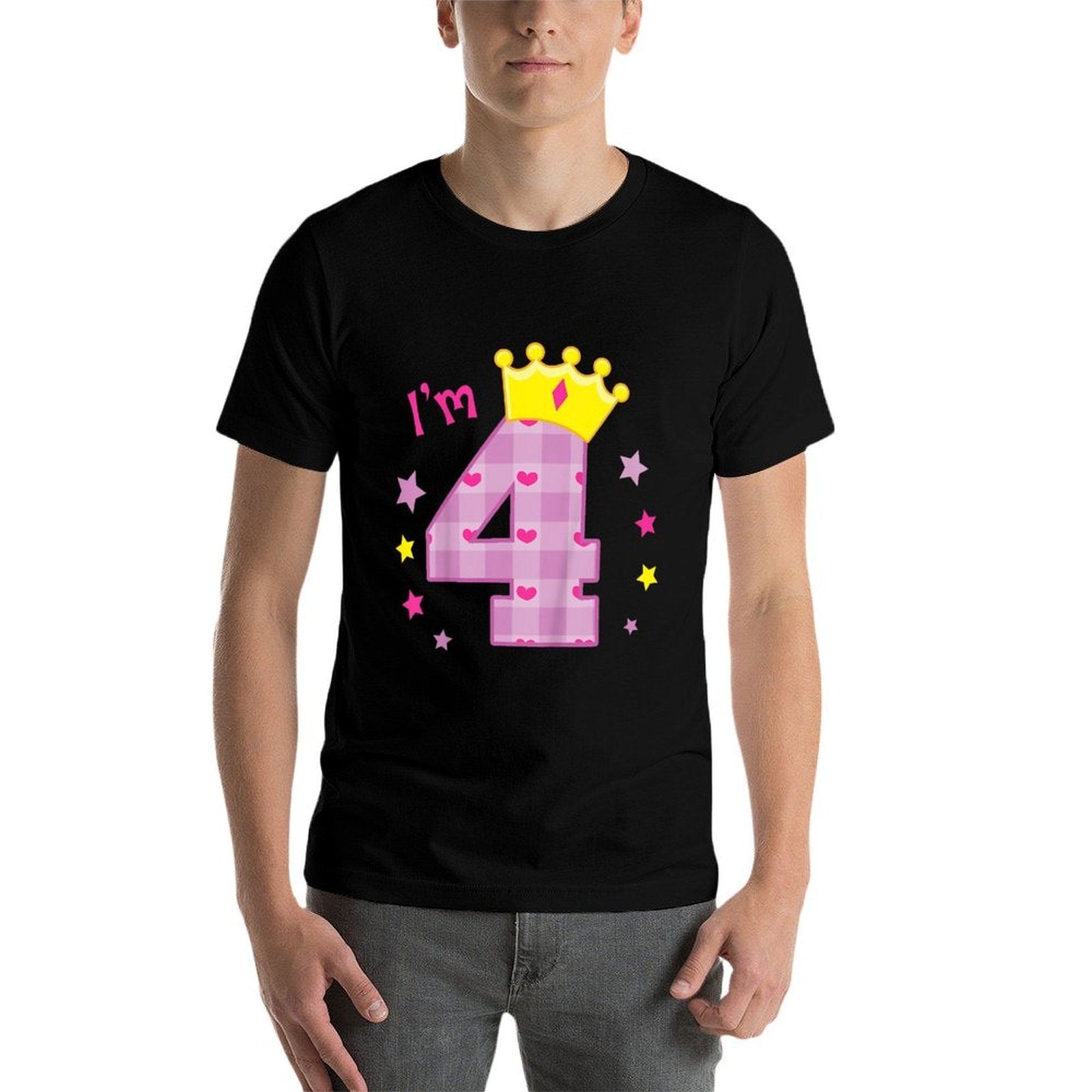 Kids I'm 4 Birthday Four Year Old Gift for Girls Comfortable T-Shirt