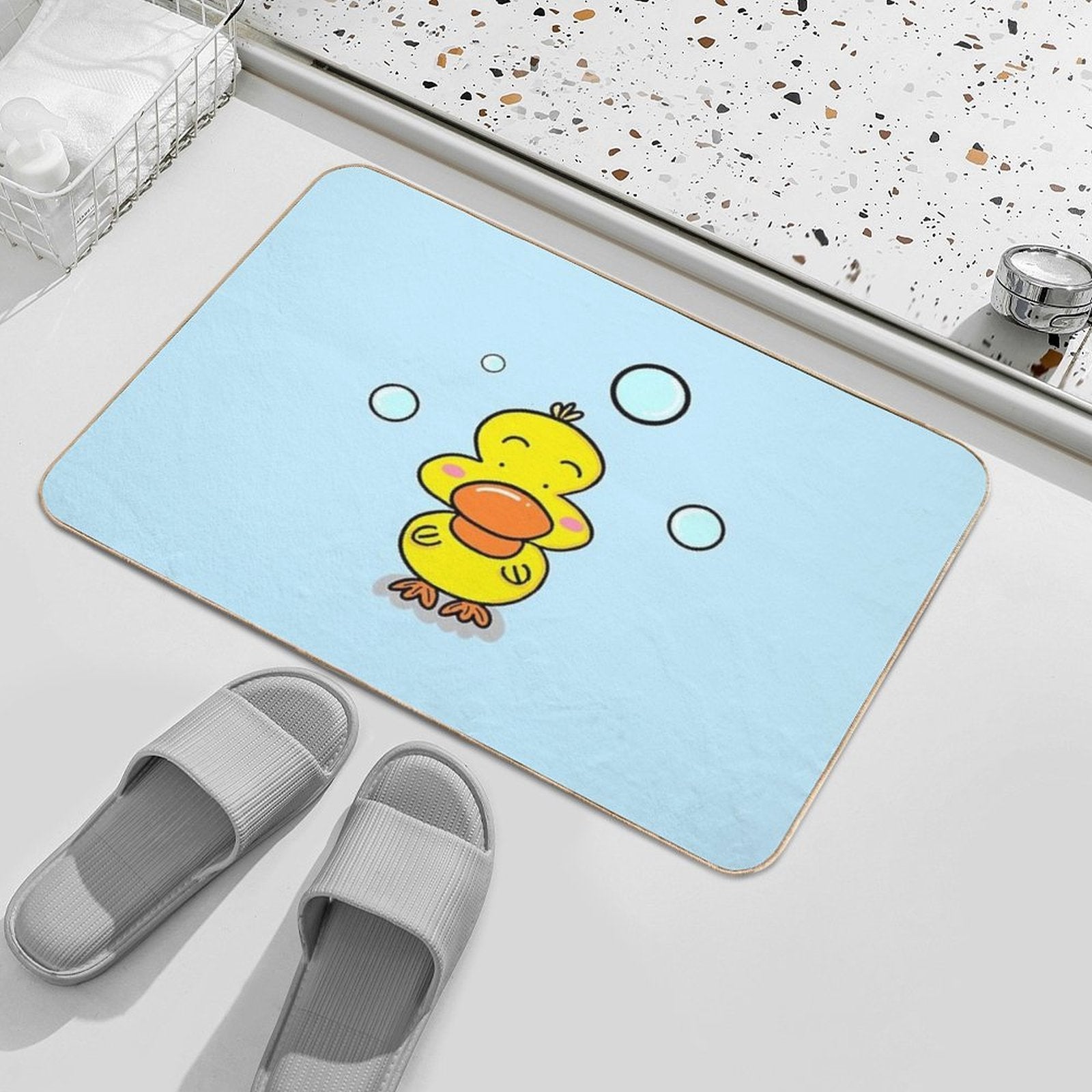 Bathroom Ducky Doodle  Long-Lasting Bath Mat
